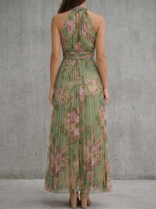 Angels | Women's Summer Dress with Halter Neckline & Floral Print | Comfortable Midi Dress for Warm Days 1