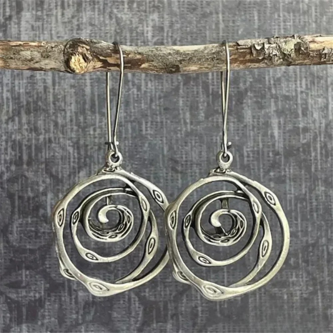 Antique Maze Silver Earrings 0