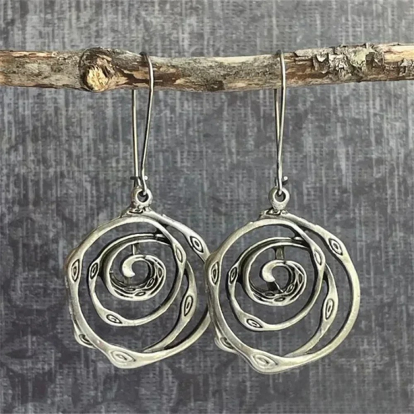 Antique Maze Silver Earrings 0