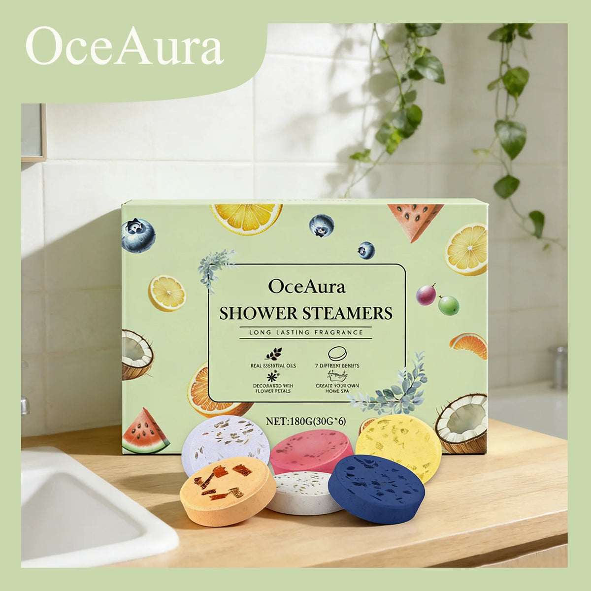 Aromatherapy Shower Steamers | Plant-Based Shower Bombs for Relaxation | Invigorating Fresh Scent for Spa-like Experience 0