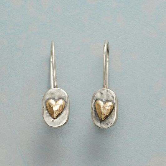 Art Deco-Inspired Silver Heart Earrings 0
