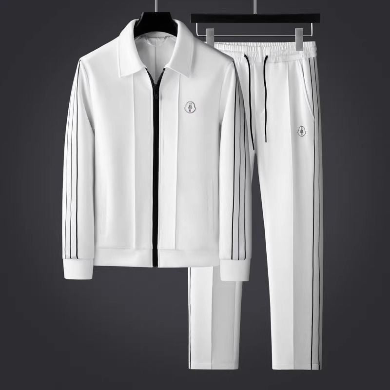 Athletic Lycra Tracksuit Set with Zip Jacket and Drawstring Pants 4