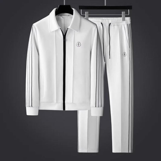 Athletic Lycra Tracksuit Set with Zip Jacket and Drawstring Pants 4