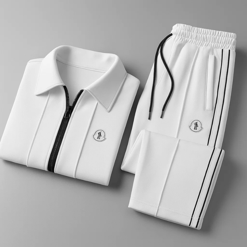 Athletic Lycra Tracksuit Set with Zip Jacket and Drawstring Pants 5