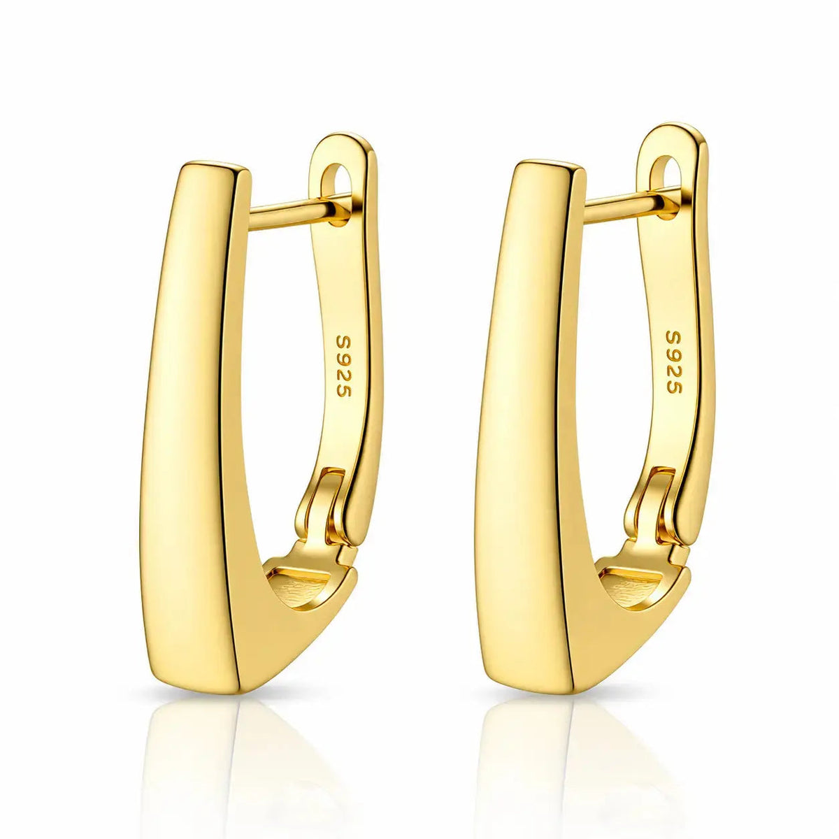 Aurum Column Huggie Earrings - 14K Gold Plated 925 Silver 0