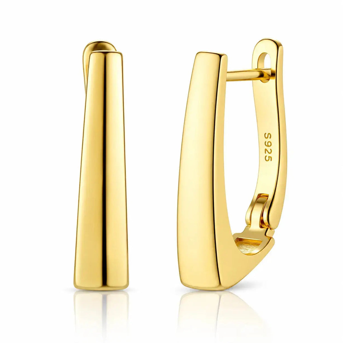 Aurum Column Huggie Earrings - 14K Gold Plated 925 Silver 2