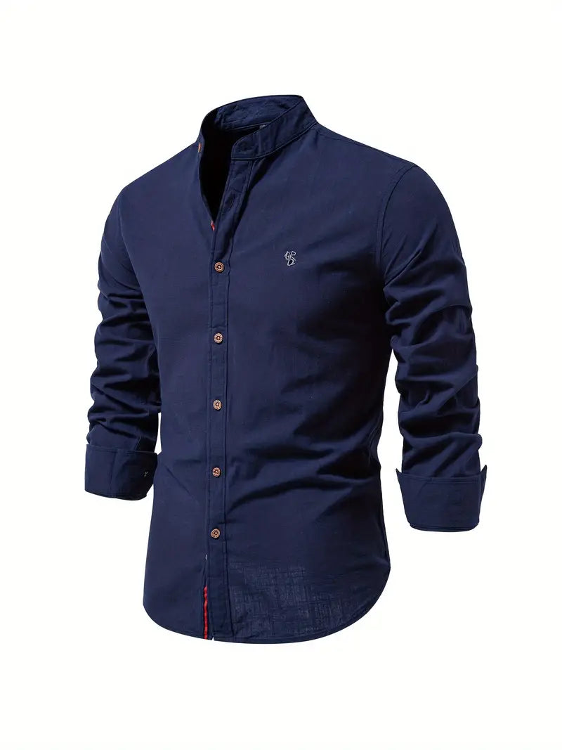 Austin | Mandarin Collar Button-Up Shirt 2