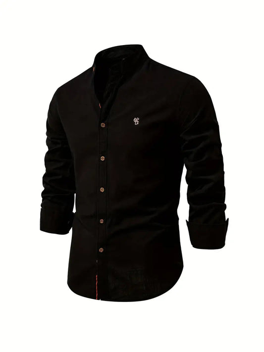 Austin | Mandarin Collar Button-Up Shirt 6