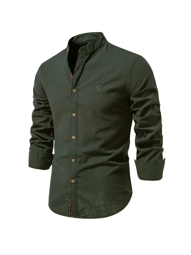 Austin | Mandarin Collar Button-Up Shirt 8