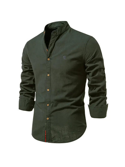 Austin | Mandarin Collar Button-Up Shirt 8
