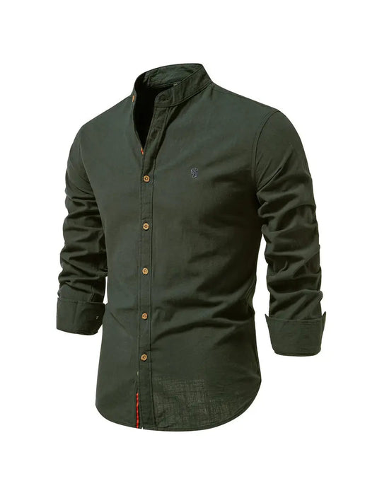 Austin | Mandarin Collar Button-Up Shirt 8