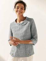Ava | Chic Draped Collar Womens Blouse 0