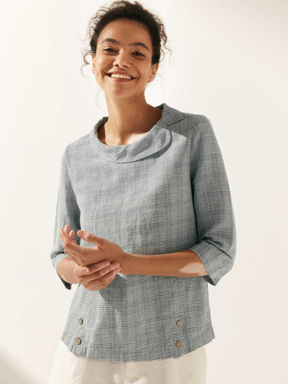 Ava | Chic Draped Collar Womens Blouse 0