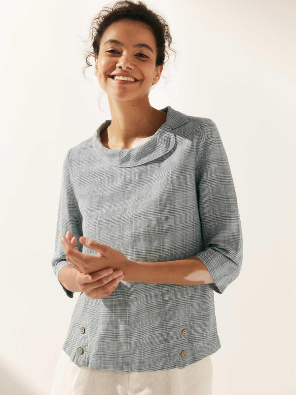 Ava | Chic Draped Collar Womens Blouse 0