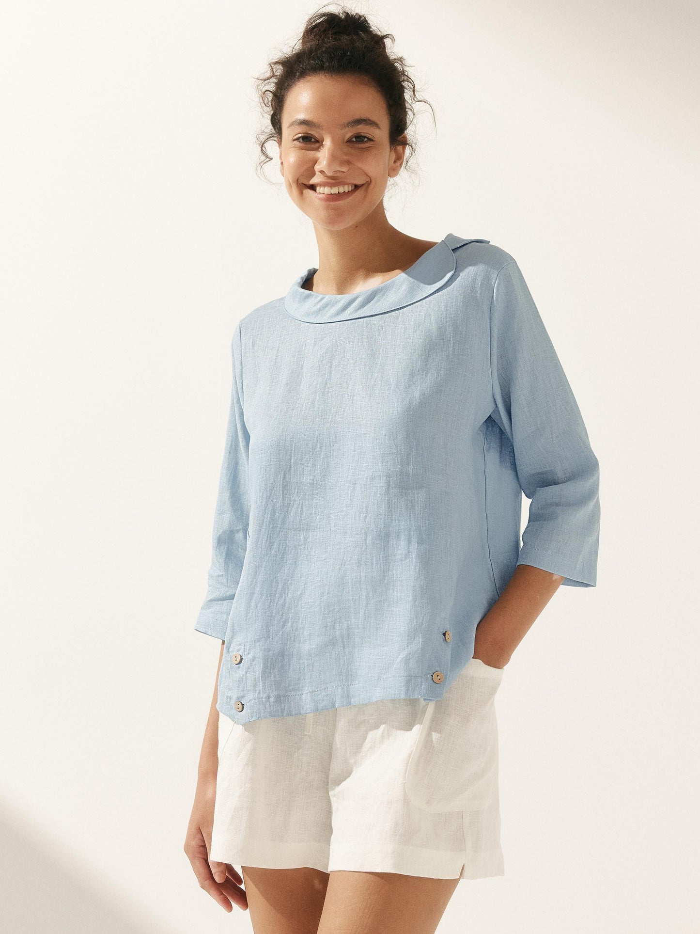Ava | Chic Draped Collar Womens Blouse 10