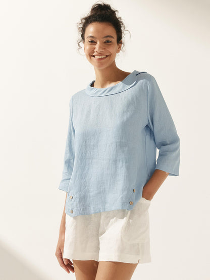Ava | Chic Draped Collar Womens Blouse 10
