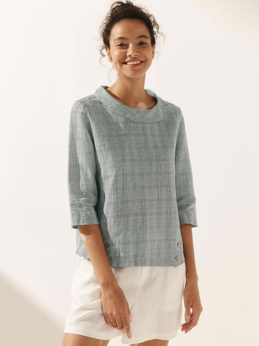 Ava | Chic Draped Collar Womens Blouse 2