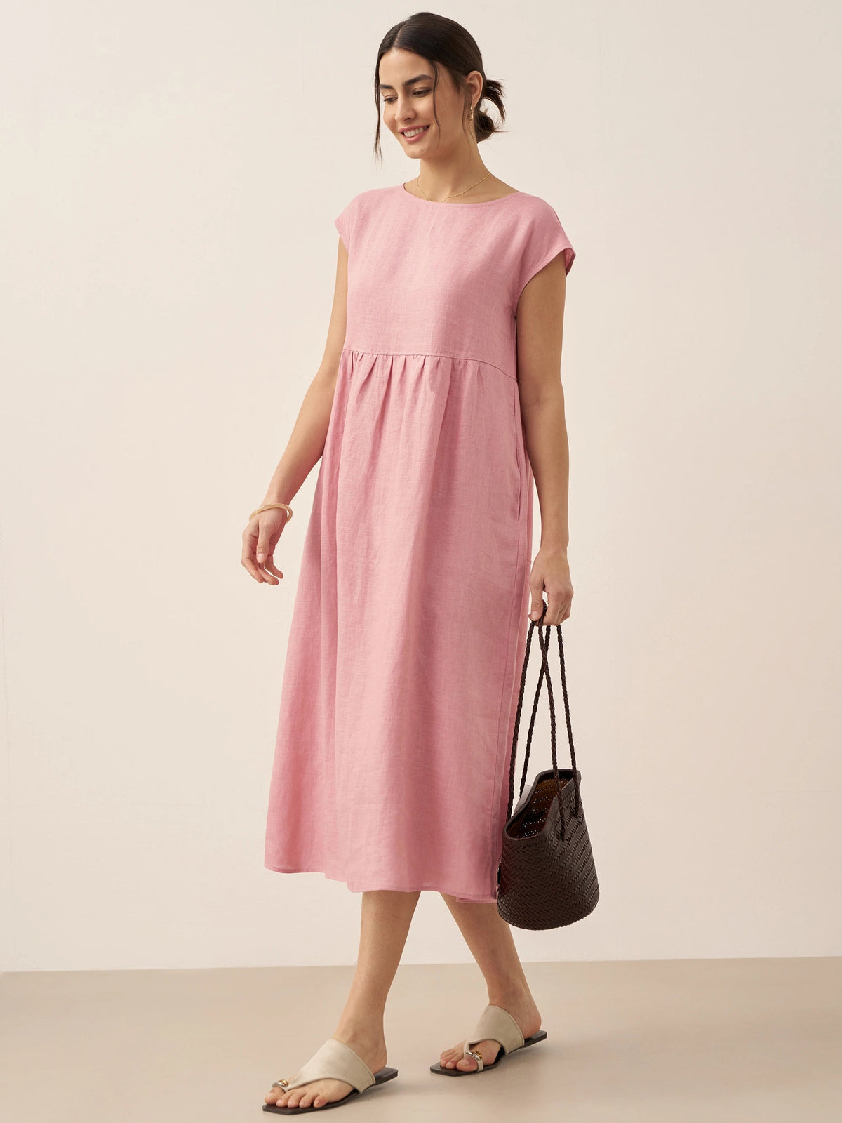 Ava | Elegant Comfortable Linen Maxi Dress With Sleeves 6