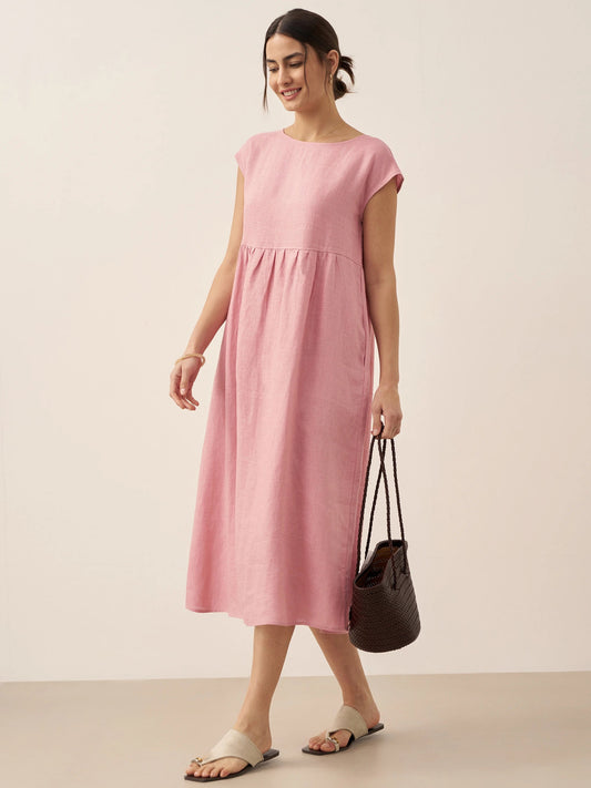 Ava | Elegant Comfortable Linen Maxi Dress With Sleeves 6