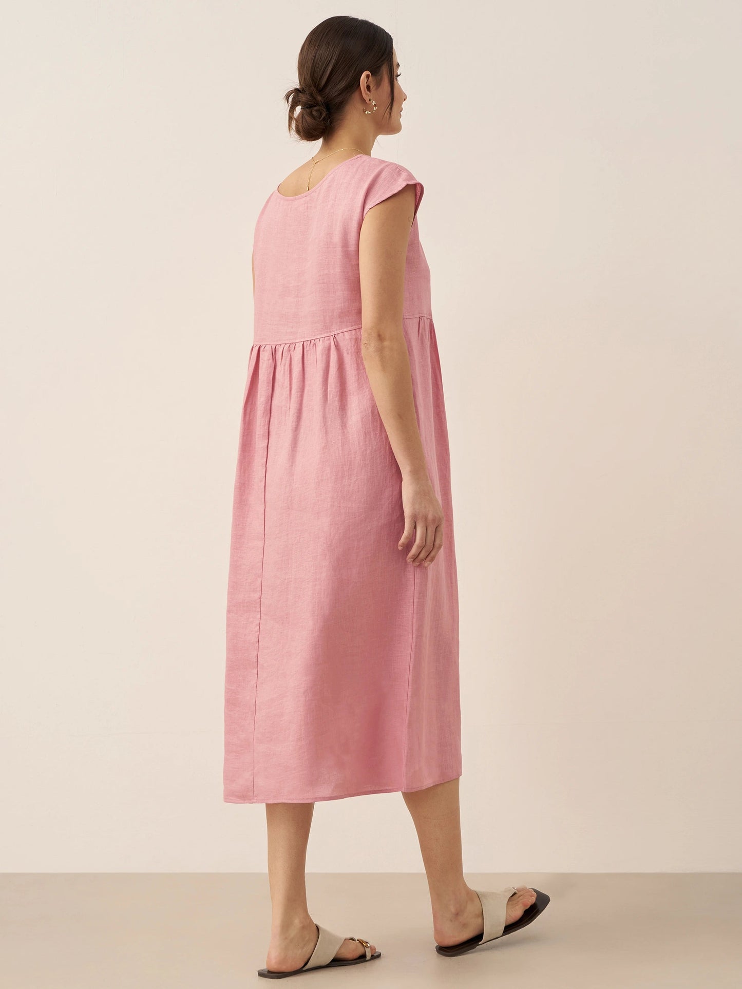 Ava | Elegant Comfortable Linen Maxi Dress With Sleeves 7