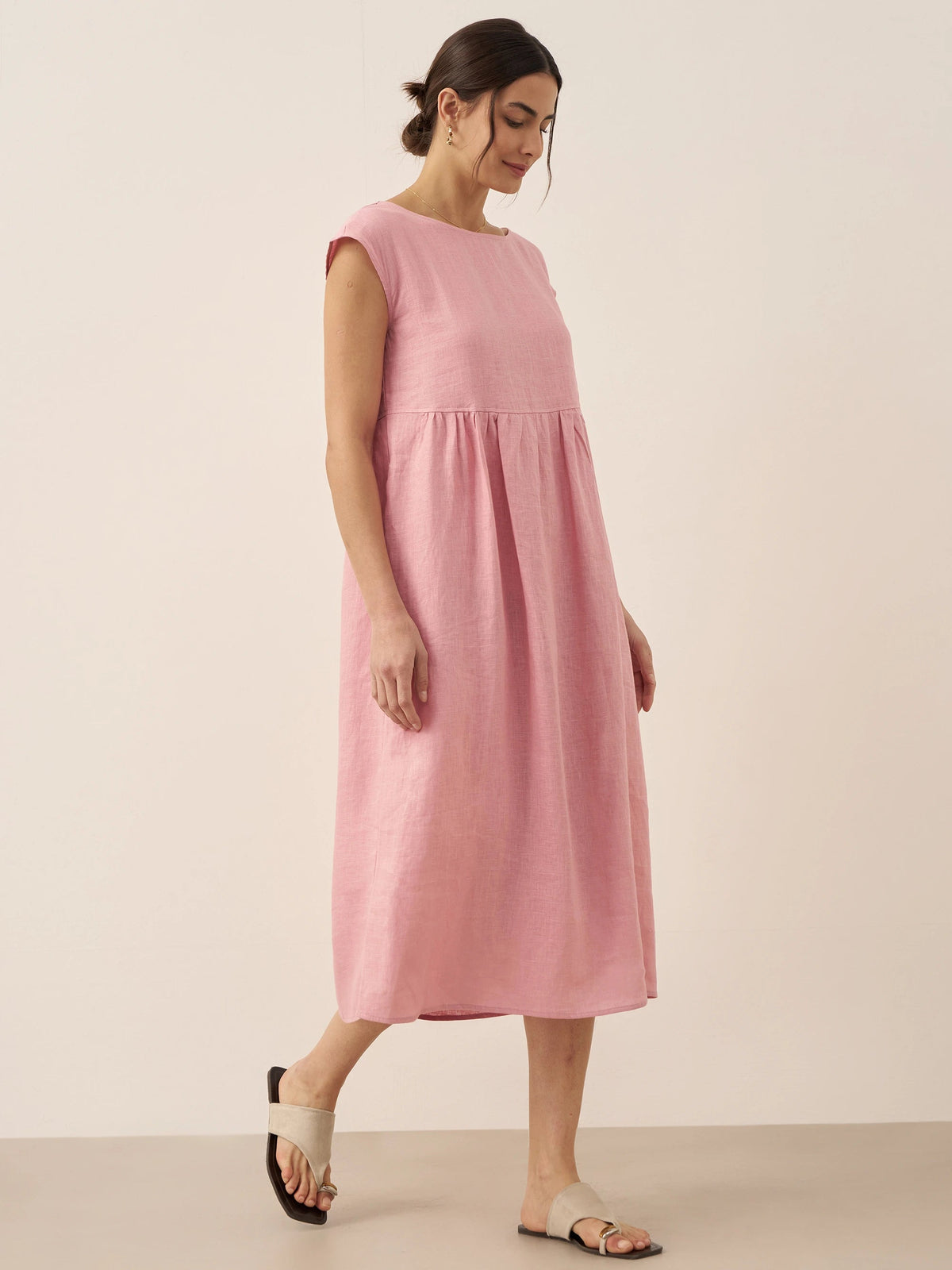 Ava | Elegant Comfortable Linen Maxi Dress With Sleeves 8