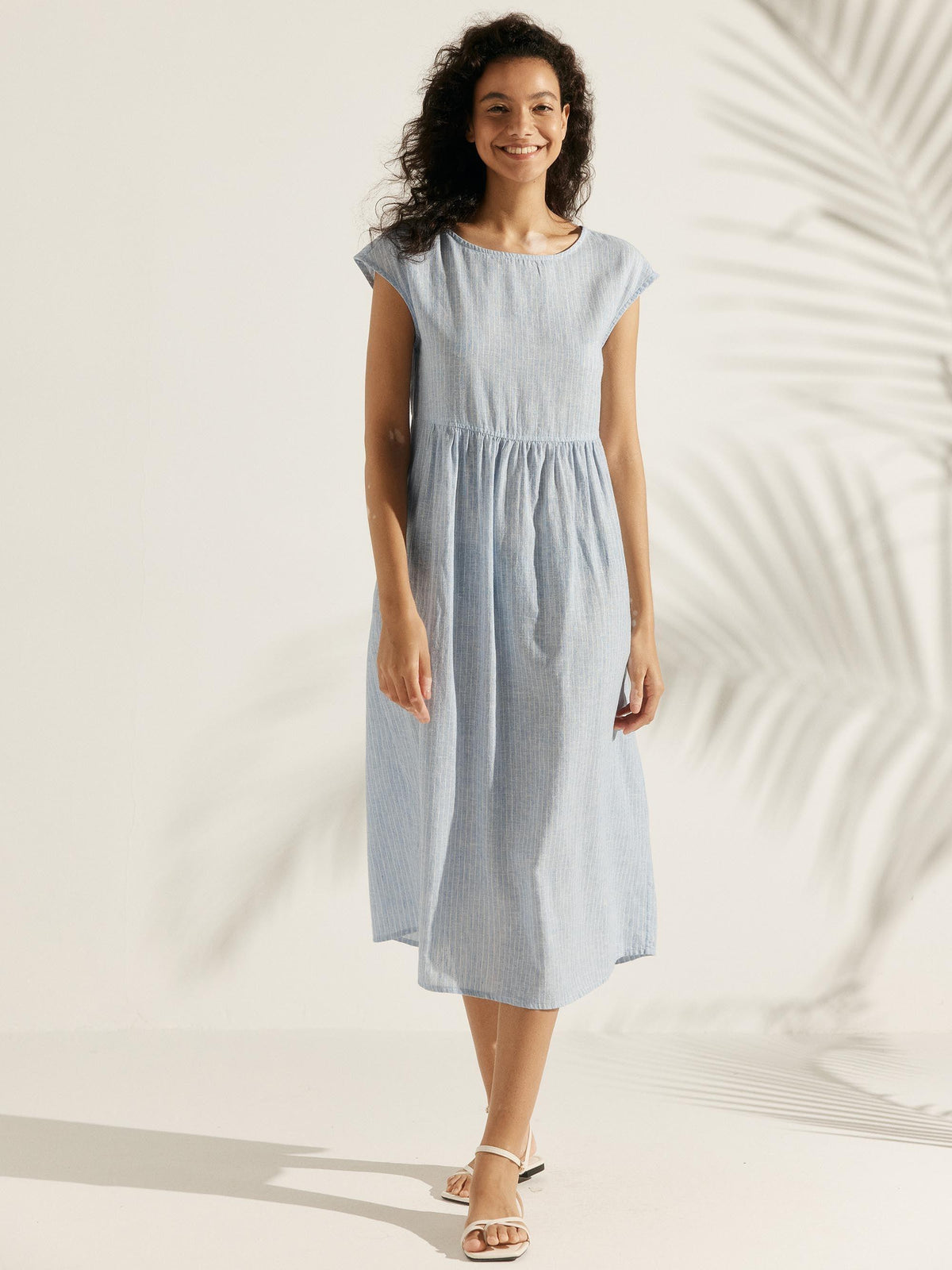 Ava | Elegant Comfortable Linen Maxi Dress With Sleeves 9