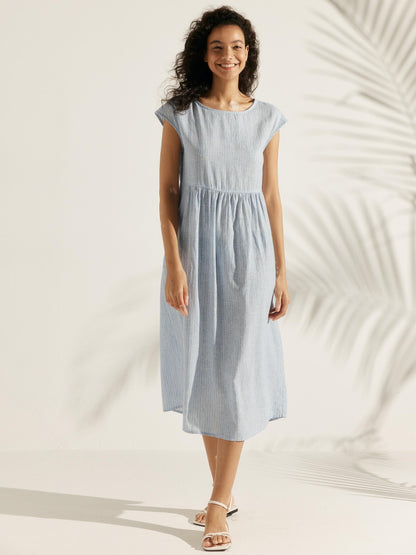 Ava | Elegant Comfortable Linen Maxi Dress With Sleeves 9