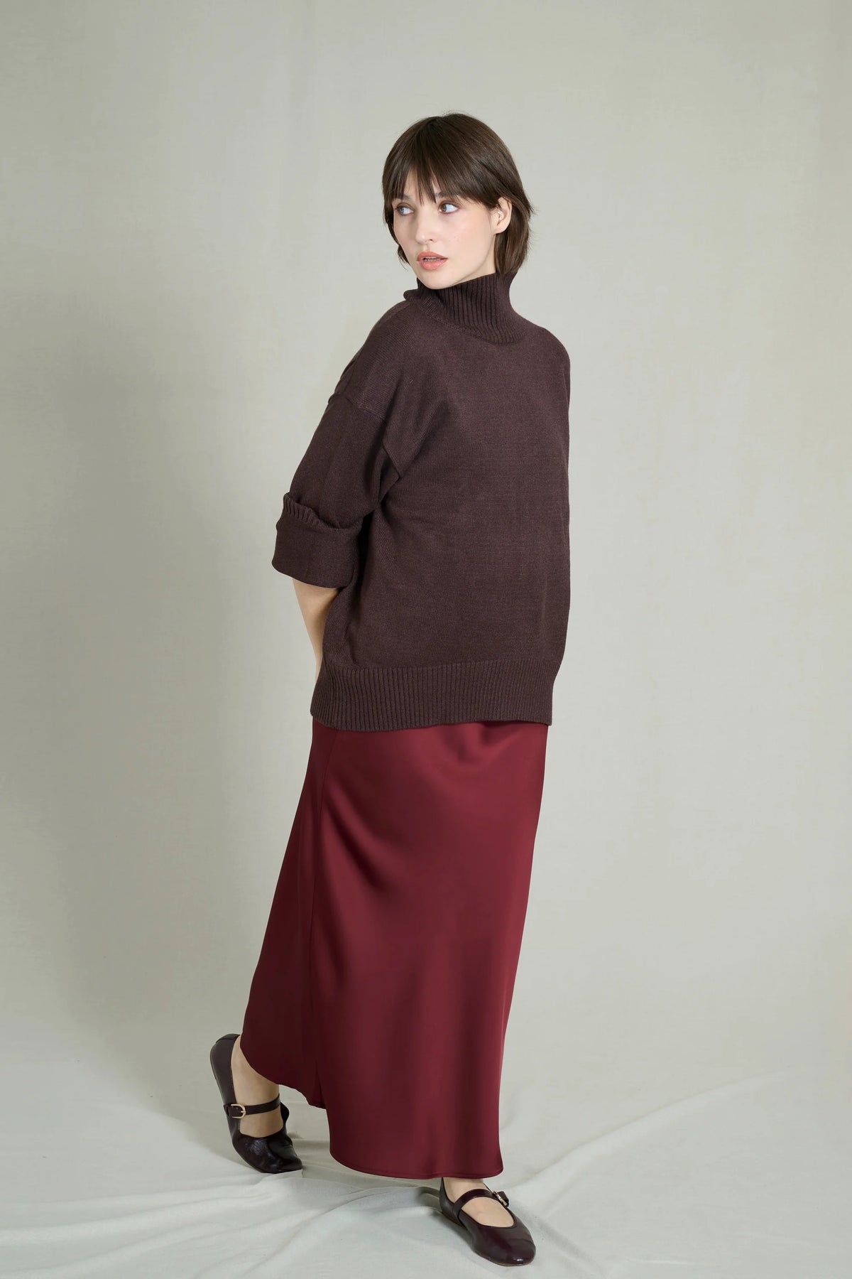 BERGUNDY GABY LONG SKIRT 0