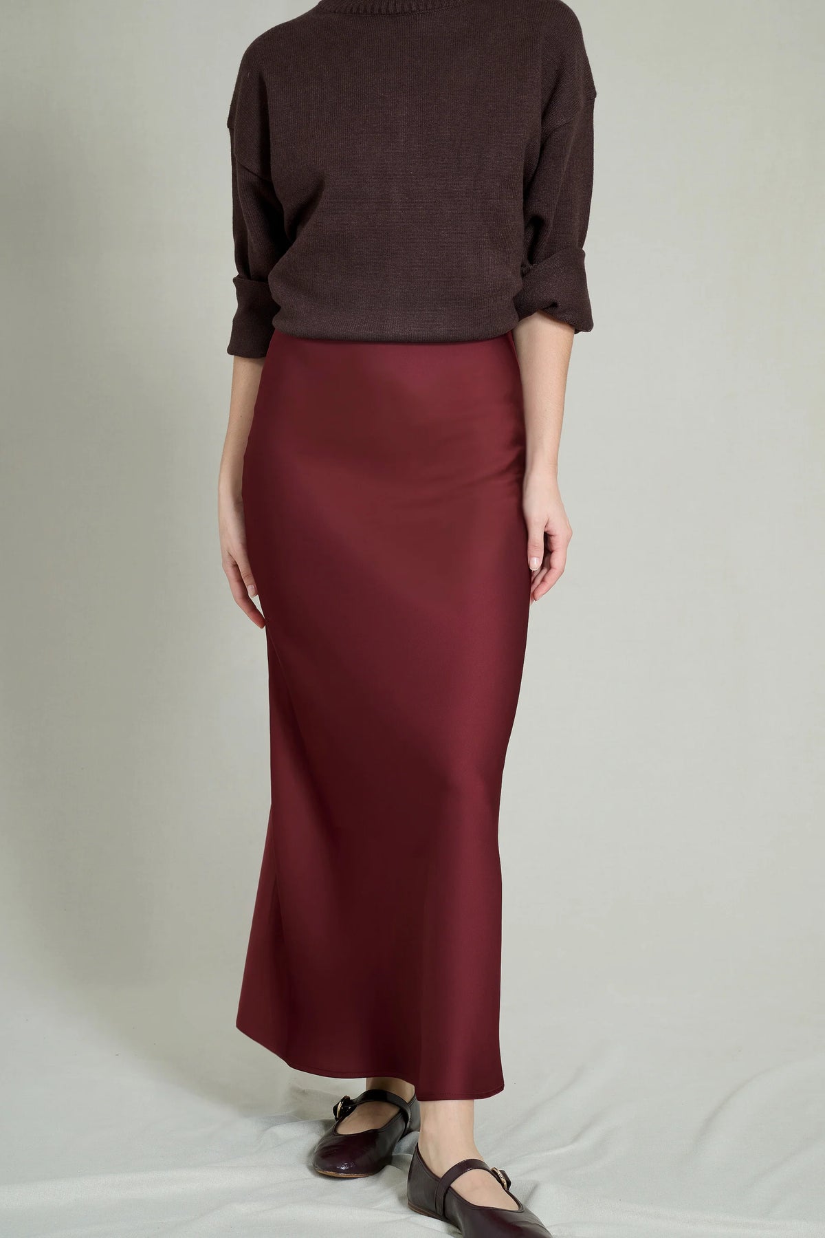 BERGUNDY GABY LONG SKIRT 1