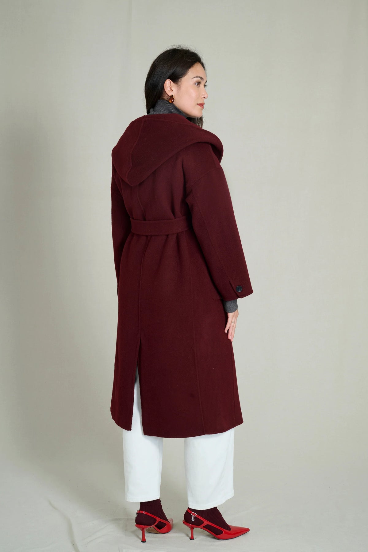BERGUNDY WOOL COAT LARA PREMIUM WOOL 0