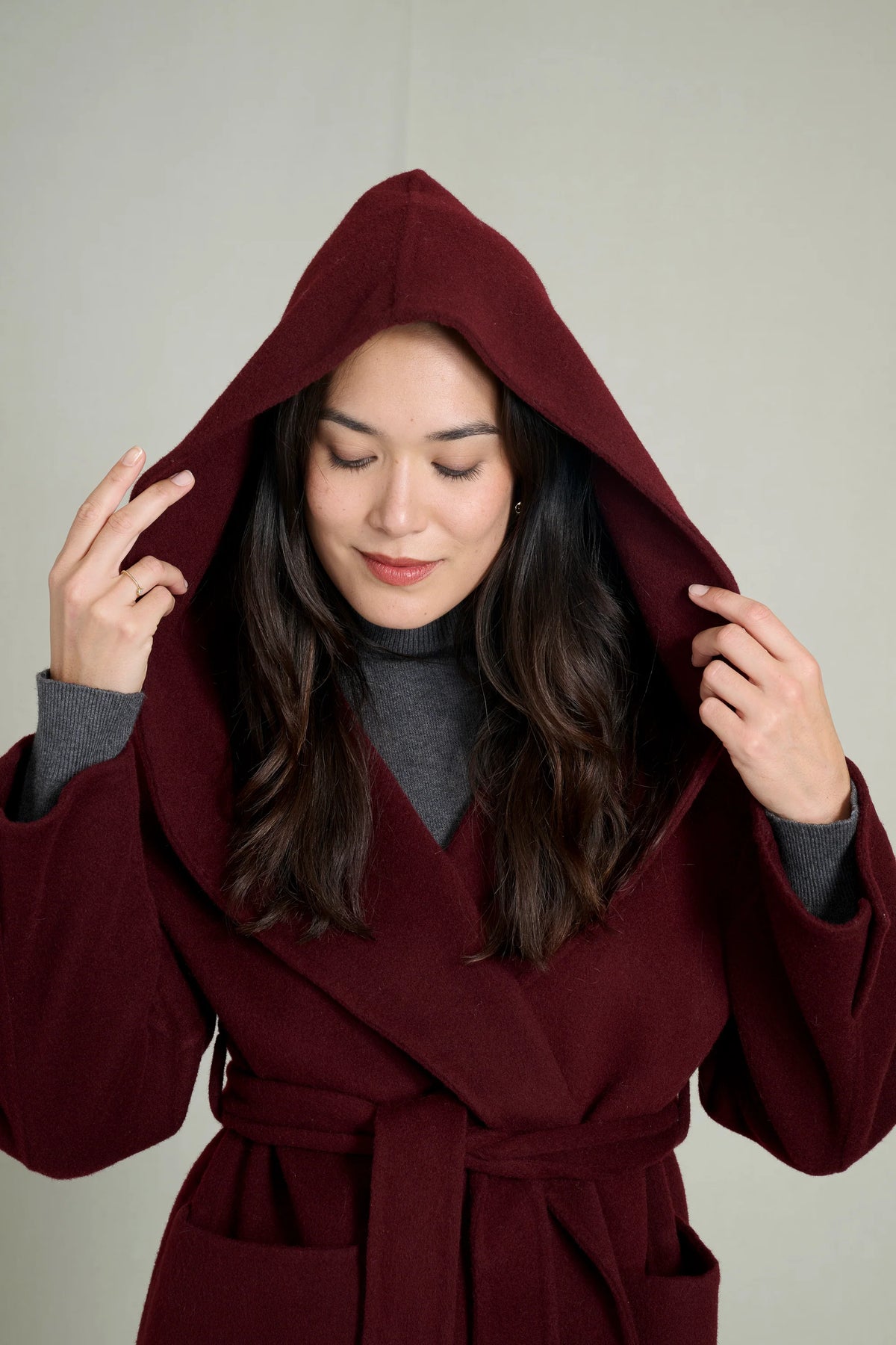 BERGUNDY WOOL COAT LARA PREMIUM WOOL 2
