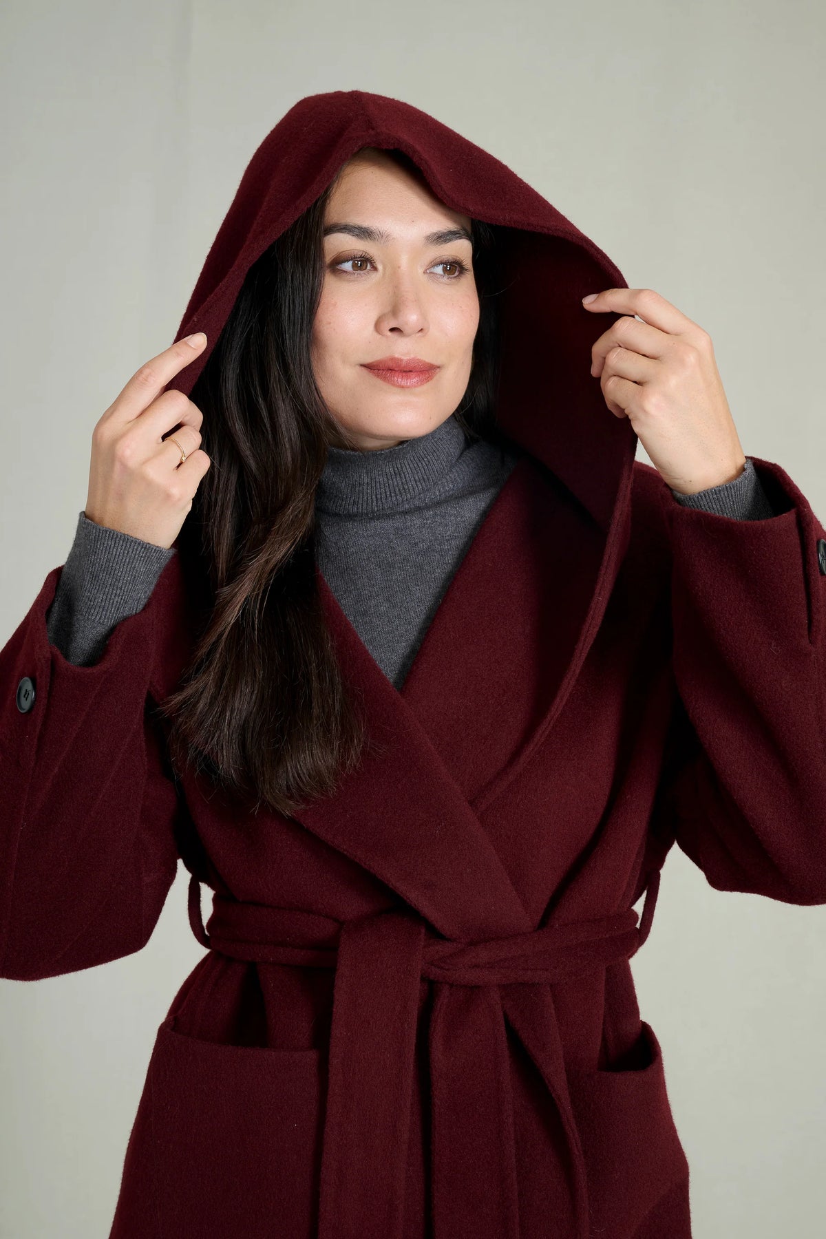 BERGUNDY WOOL COAT LARA PREMIUM WOOL 4