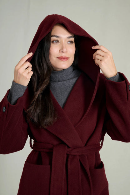 BERGUNDY WOOL COAT LARA PREMIUM WOOL 4