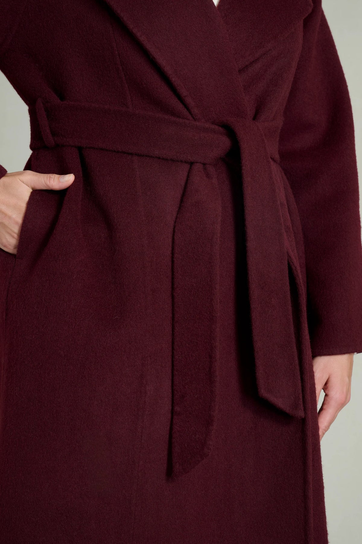 BERGUNDY YARA PREMIUM WOOL COAT 3