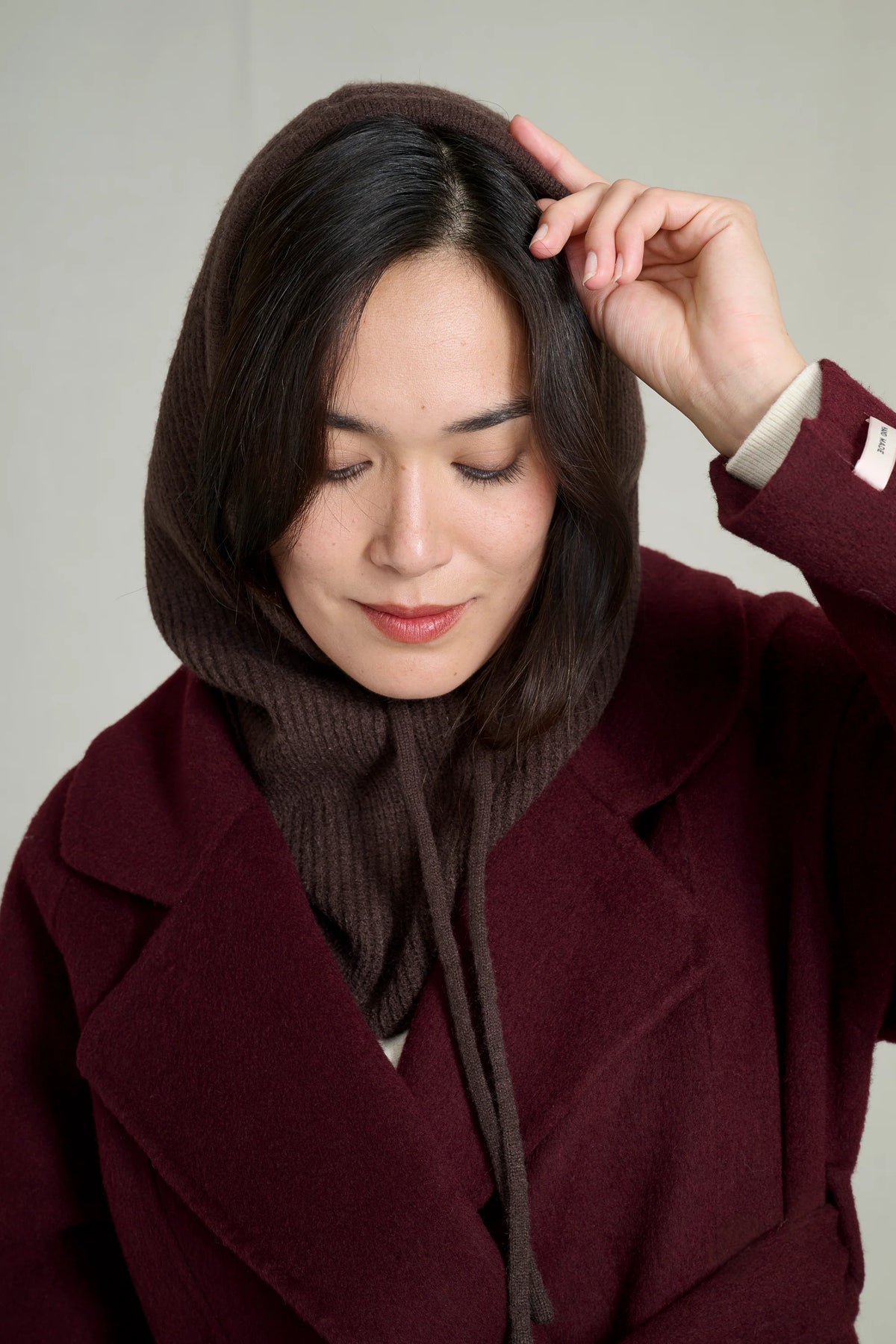 BERGUNDY YARA PREMIUM WOOL COAT 4