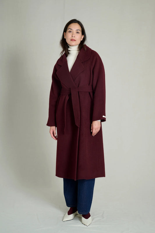 BERGUNDY YARA PREMIUM WOOL COAT 6