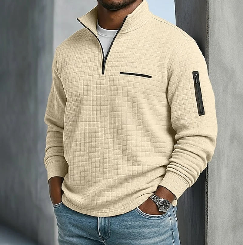 Baxter Men's Shirt | Long Sleeve Waffle Texture, Relaxed Fit 4