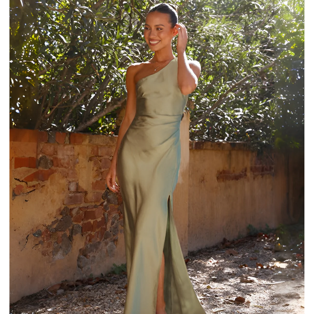 Bianca | One Shoulder Maxi Dress with Slit 1