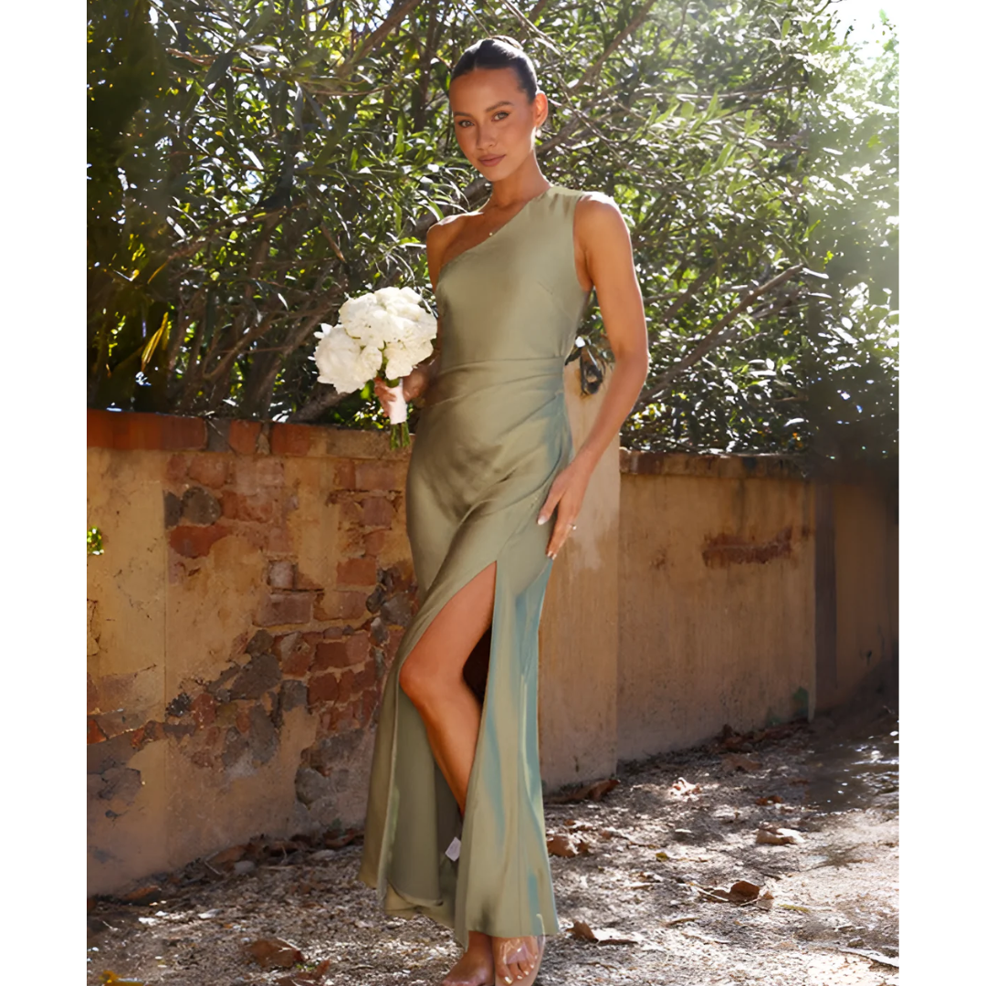 Bianca | One Shoulder Maxi Dress with Slit 3