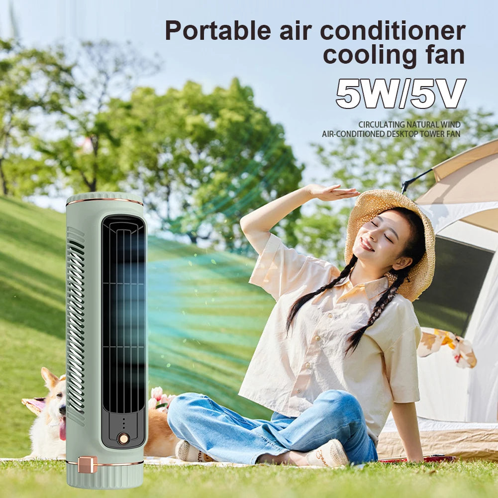 Bladeless Portable Air Conditioner Tower Fan 1