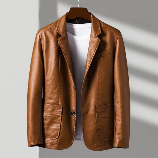 Blazer-Style Jacket with Notched Lapels and Button Front 0