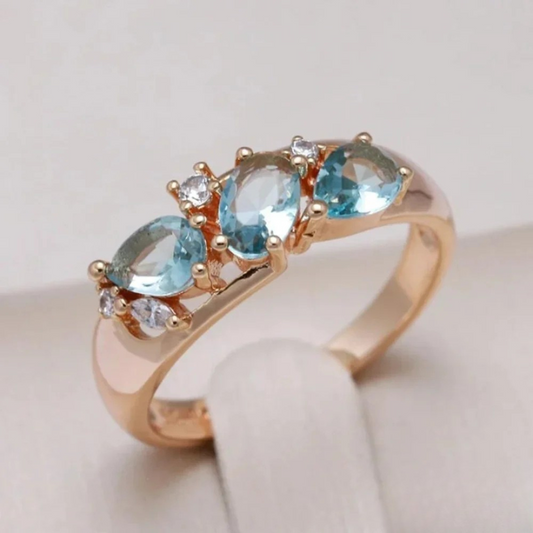 Blue Zirconia Gold Band 0