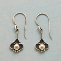 Bohemian Clover and Pearl Design Silver Earrings 0