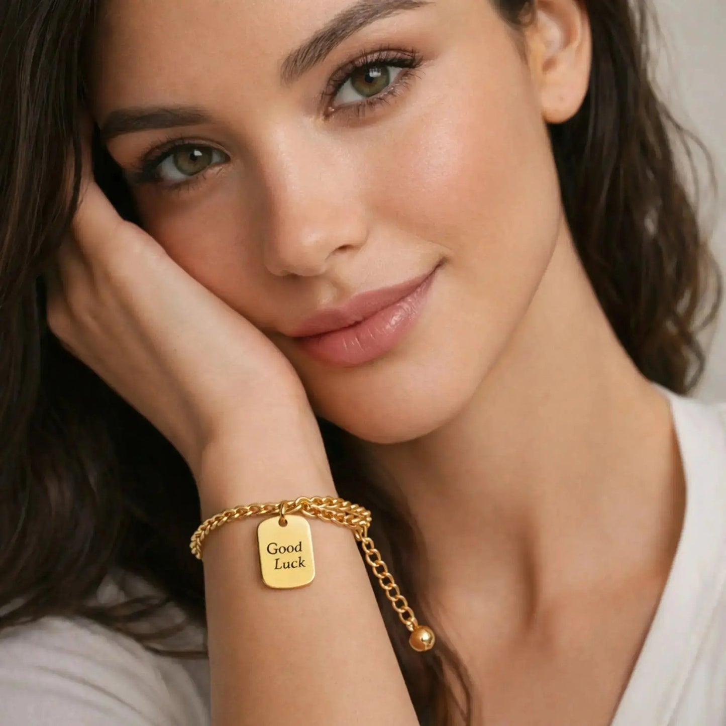 Bonne Chance Good Luck Bracelet - 18K Gold Plated 2