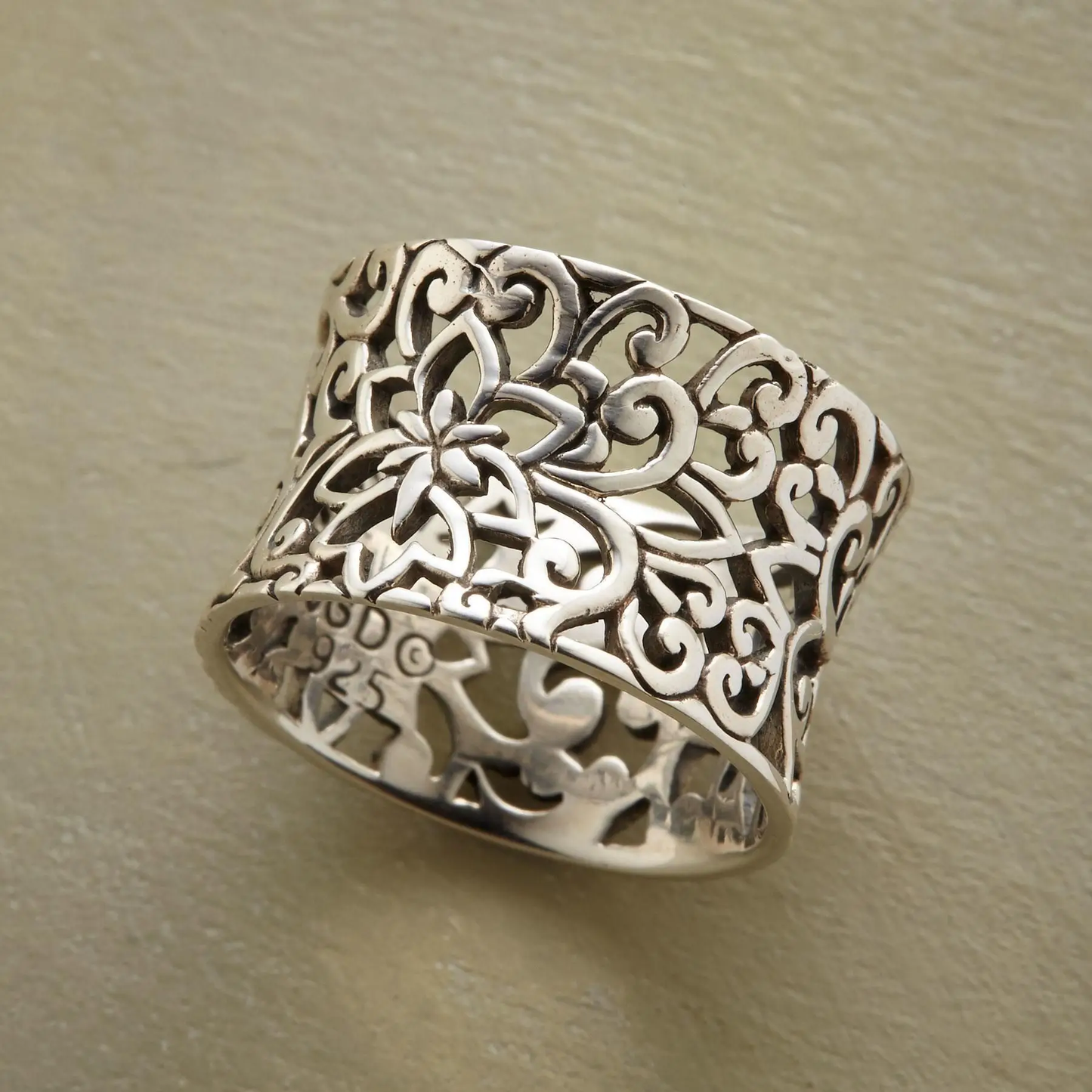 Bonnie - Vintage Silver Adjustable Ring 0