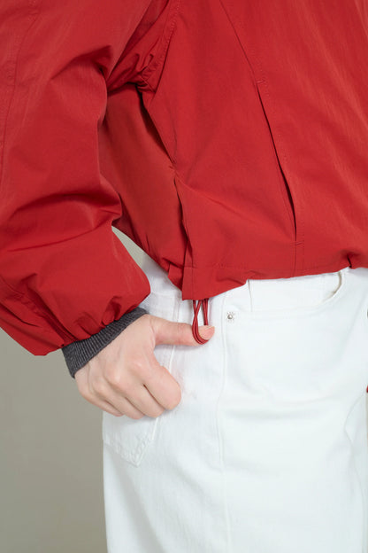 Bright red oversized lightweight windbreaker 4