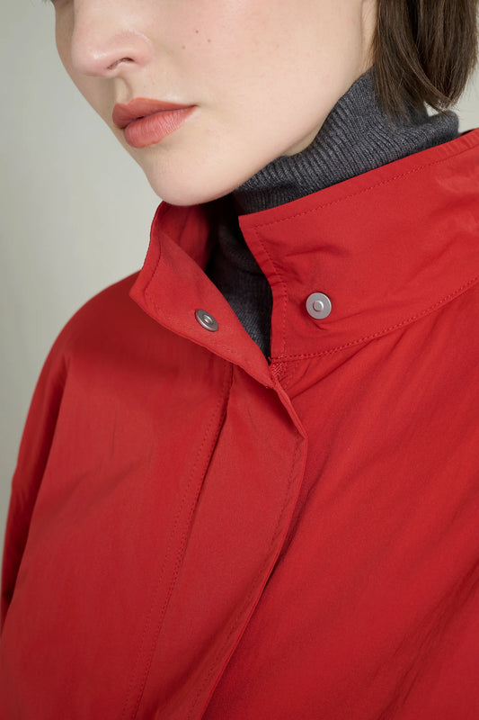 Bright red oversized lightweight windbreaker 5