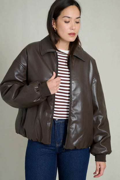 Brown and white striped sweater 4