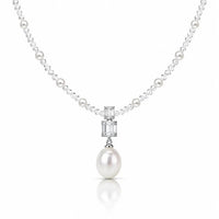 Brume Lavender Crystal Pearl Necklace - 925 Sterling Silver 0
