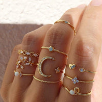 Bundle of 10 Boho Silver and Gold Rings 0